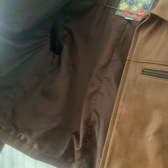 Teen Girls' XS (0-2) Timeless Classic- Casey Park Co Ltd-Brown Leather Jacket - Picture 8 of 15